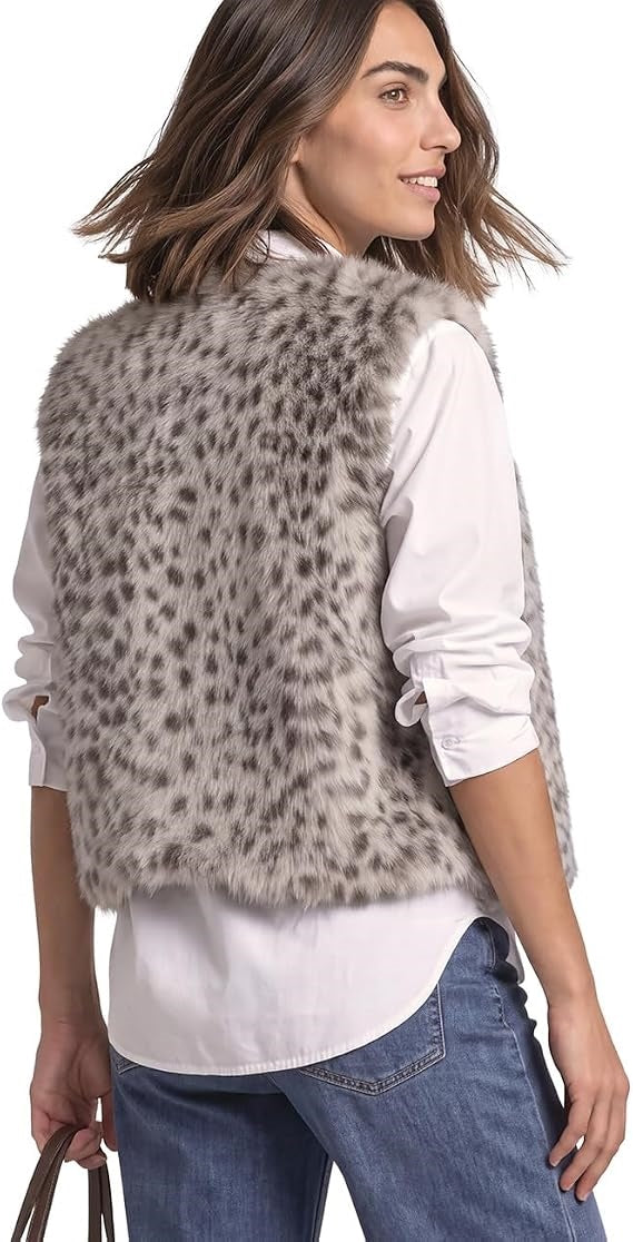 Fake Fur Vest w. AOP