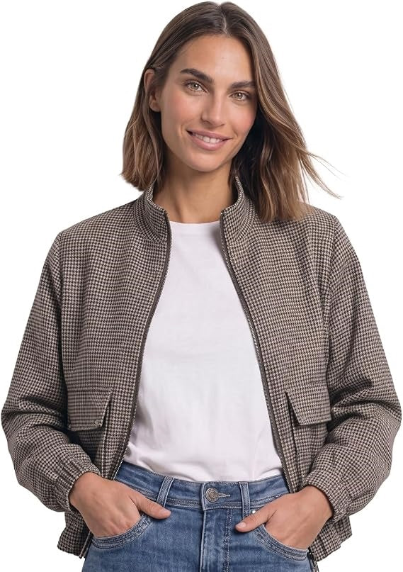 P_Zip Jacket Houndstooth
