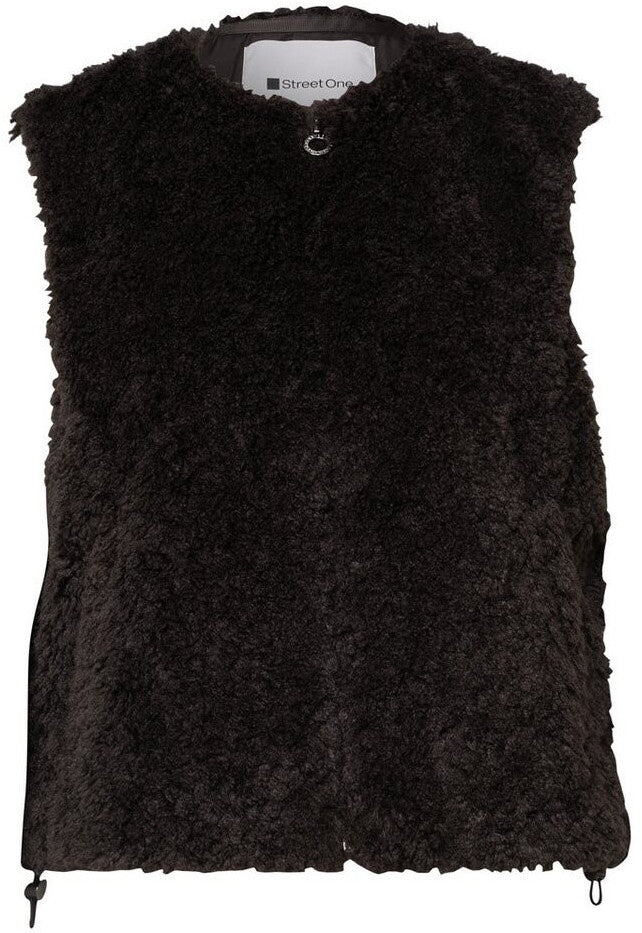 Short Fake Fur Vest – Black Coffee 
