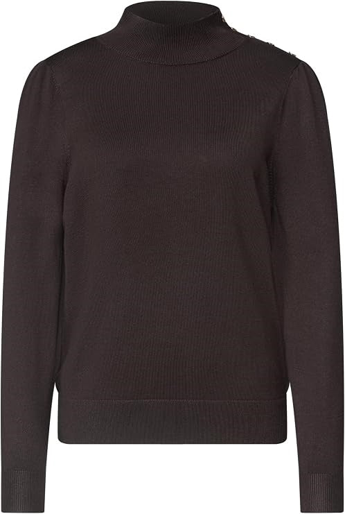feminine sweater_button detail – Black Coffee 