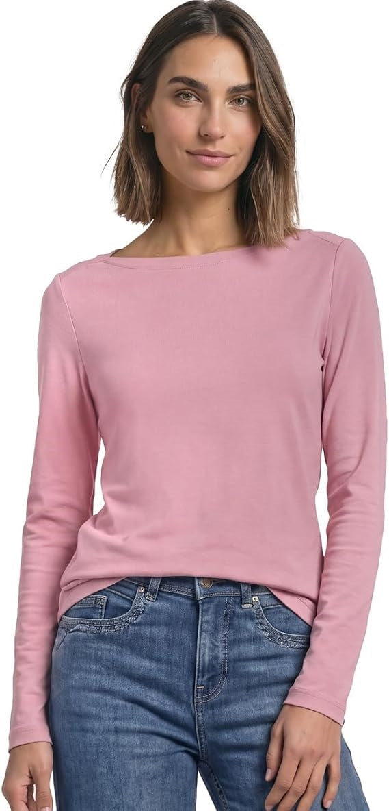 basic u-boat neck shirt – Vintage Blush 