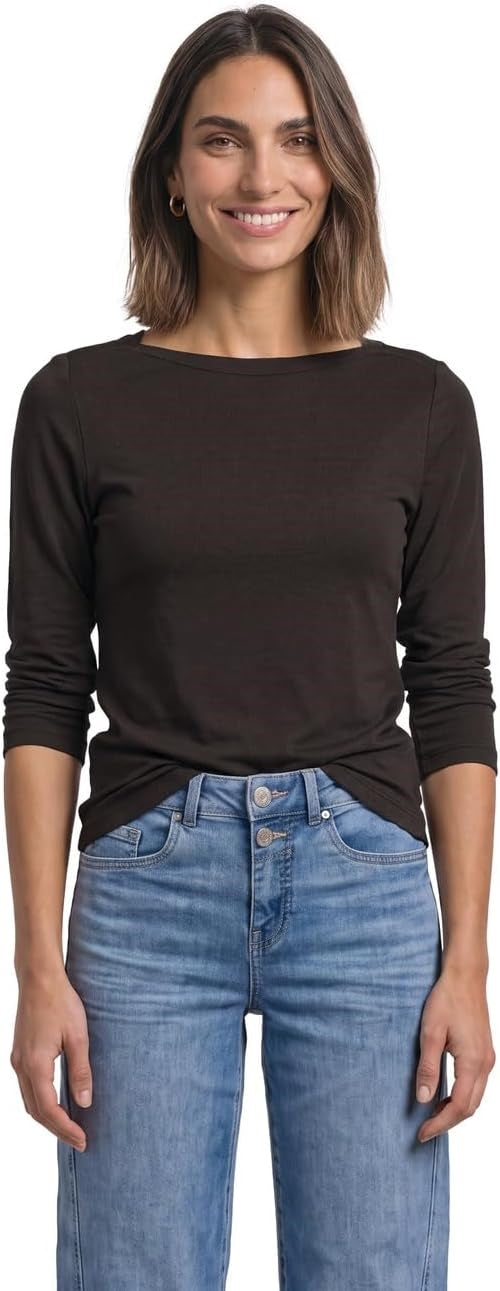 basic u-boat neck shirt – Black Coffee 