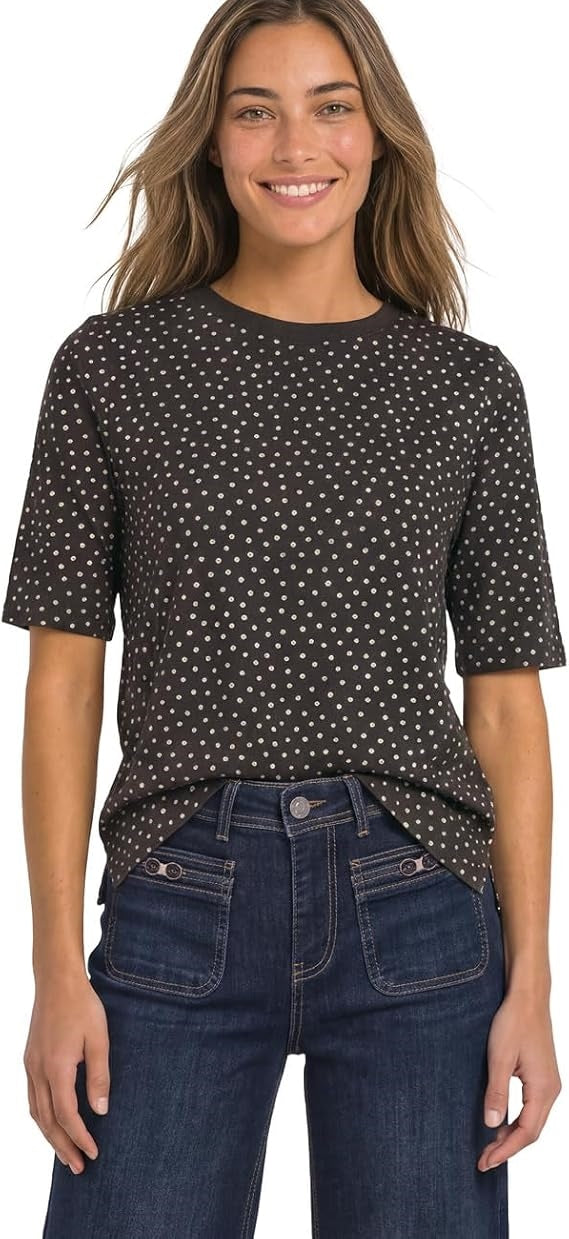LTD QR printed shirt w.rib col – Black Coffee 