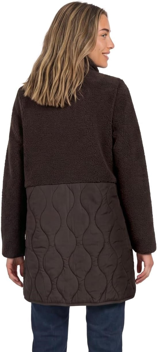 Mat Mix Teddy Coat W. Quilting – Auburn Brown 