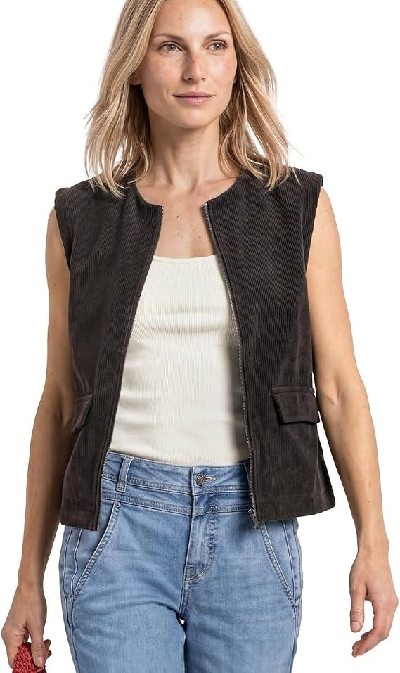 LTD QR cord look vest – Black Coffee 