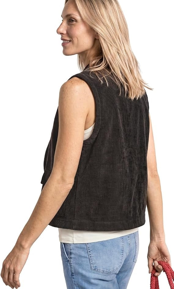 LTD QR cord look vest – Black Coffee 