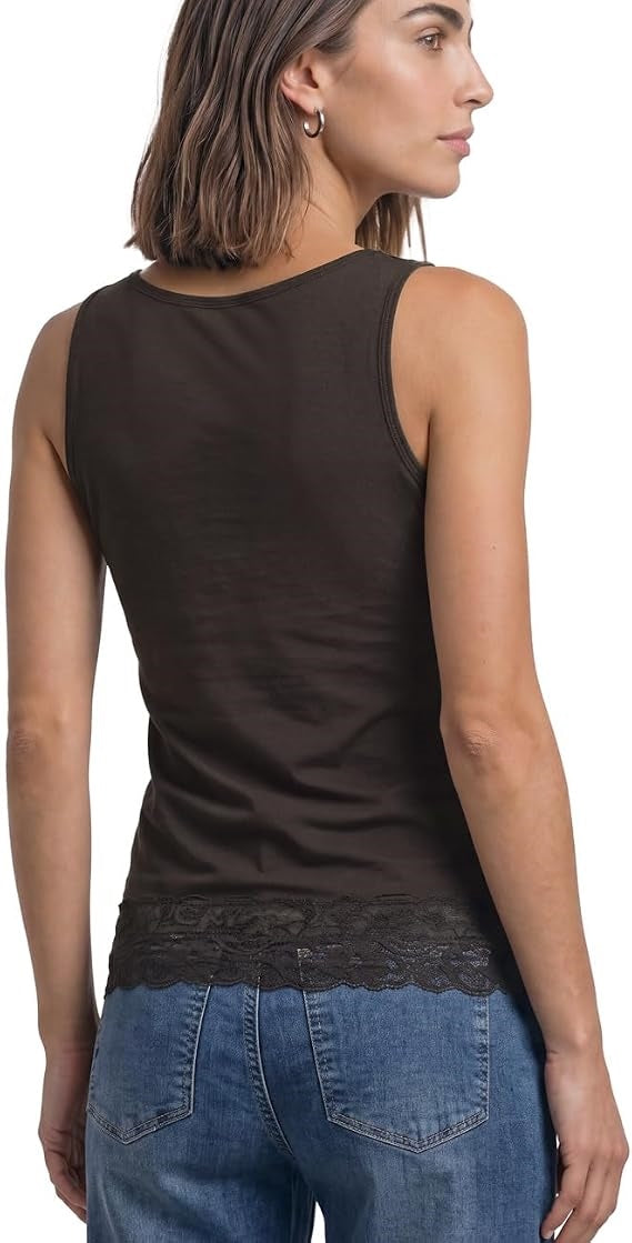 basic top w.lace cuff – Black Coffee 