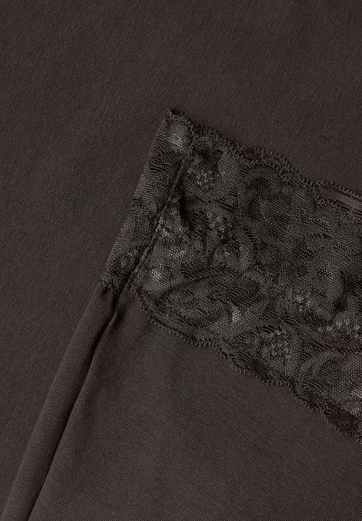 basic top w.lace cuff – Black Coffee 