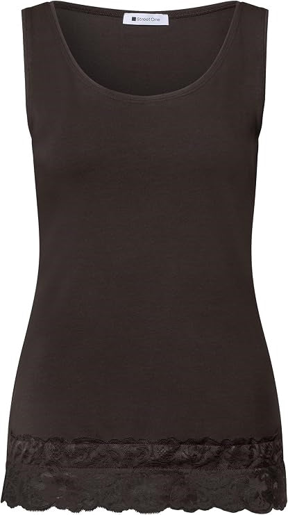 basic top w.lace cuff – Black Coffee 