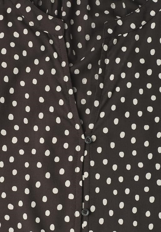 LTD QR Splitneck blouse w butt – Black Coffee 