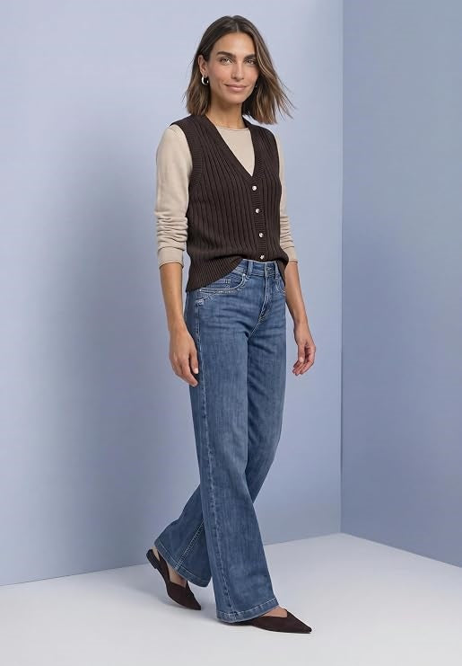 cosy sleeveless cardigan – Black Coffee 