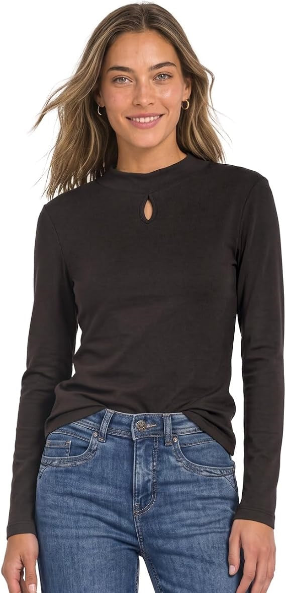 turtle neck shirt w.slit detai – Black Coffee 