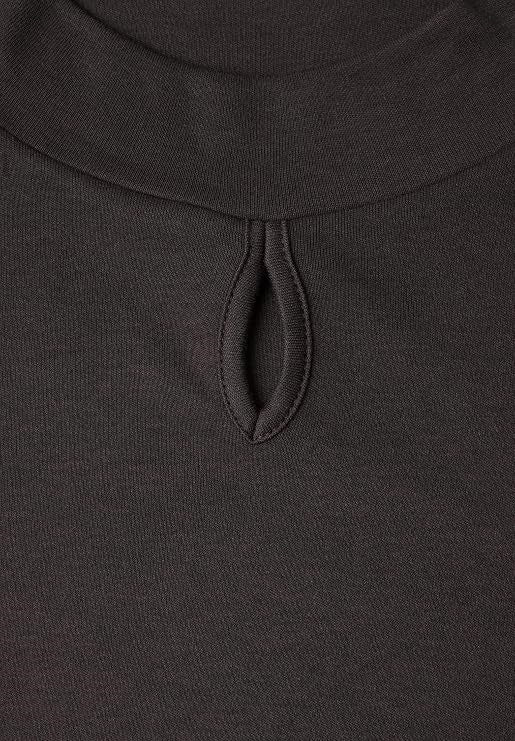 turtle neck shirt w.slit detai – Black Coffee 