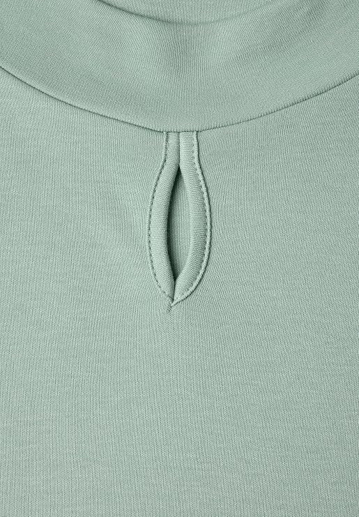 turtle neck shirt w.slit detai – Eucalyptus Green 