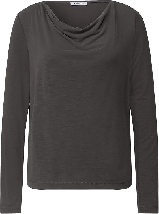 silk look waterfall shirt – Black Coffee 