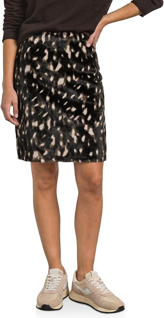 Fake fur skirt_AOP