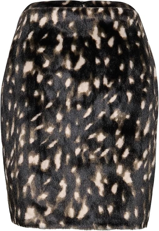 Fake fur skirt_AOP