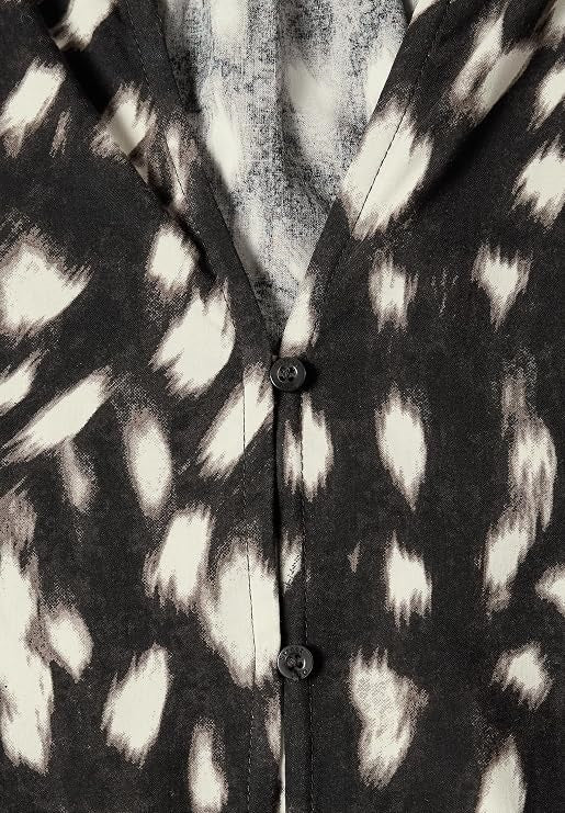 Splitneck blouse w button deta