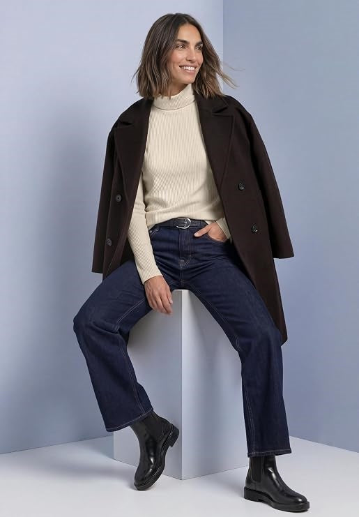 basic big rib roll neck shirt