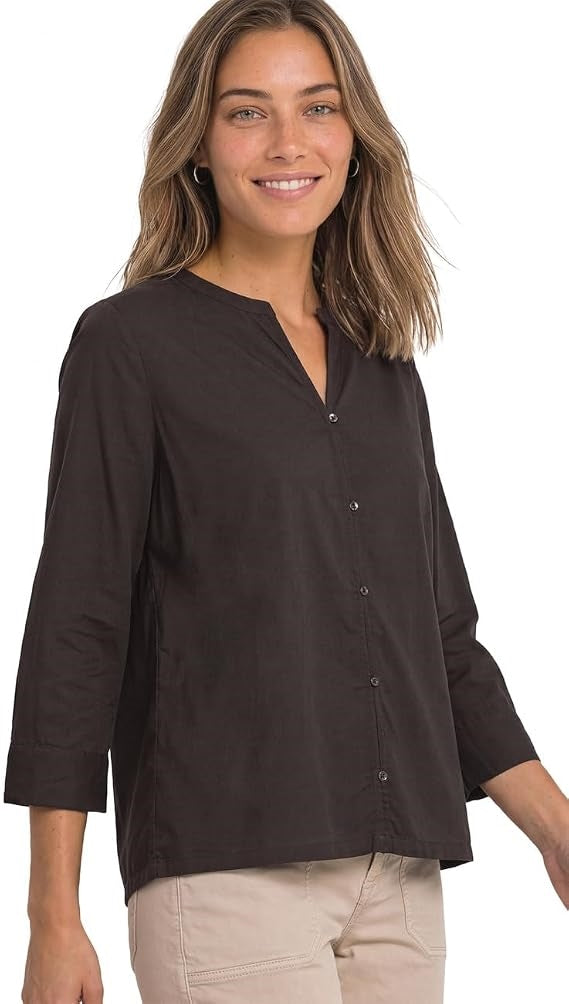QR Splitneck blouse w button d