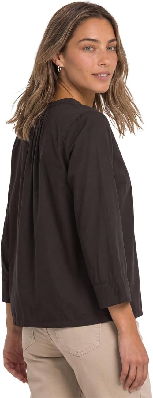 QR Splitneck blouse w button d
