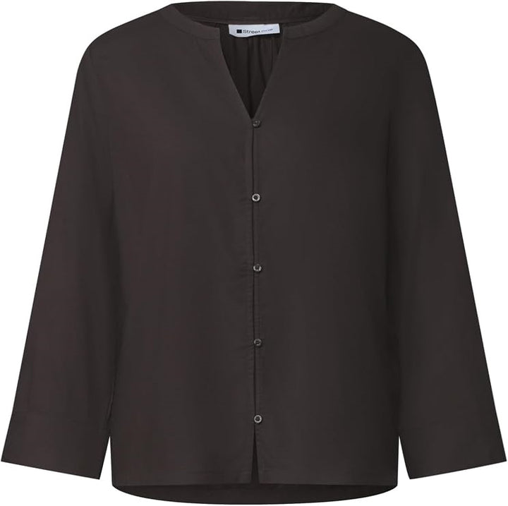 QR Splitneck blouse w button d