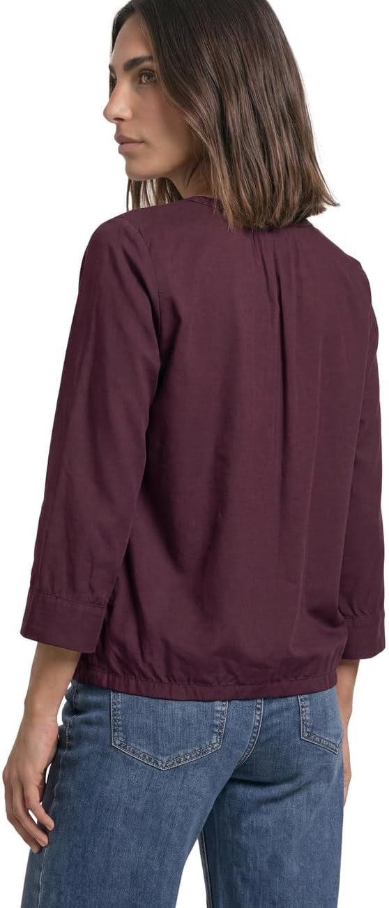 QR Splitneck blouse w button d – Rustic Rouge 