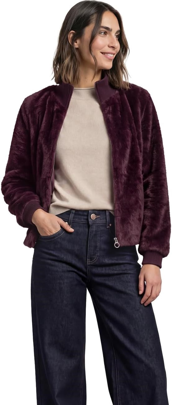 LTD QR Fake Fur Bomber Jkt w. – Rustic Rouge 