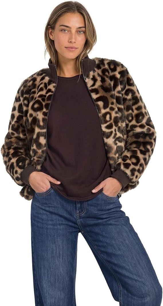 LTD QR Fake Fur Bomber Jkt w. – Auburn Brown 