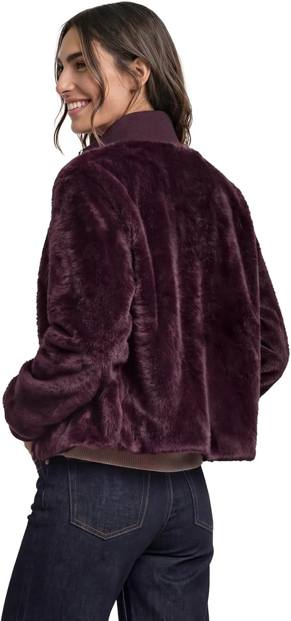 LTD QR Fake Fur Bomber Jkt w. – Rustic Rouge 