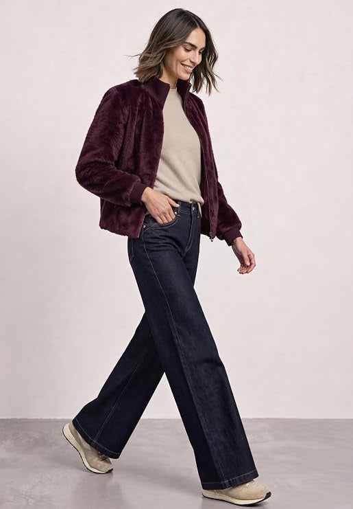 LTD QR Fake Fur Bomber Jkt w. – Rustic Rouge 