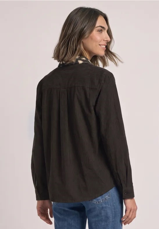 Corduroy blouse w printmix