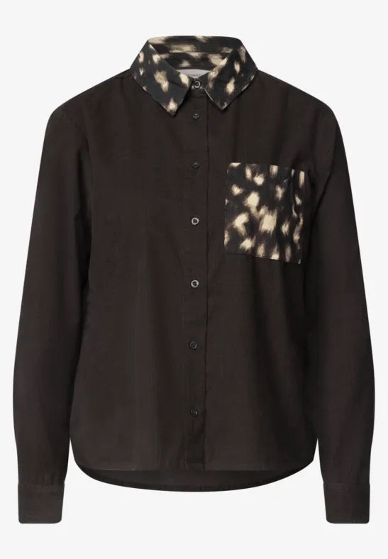 Corduroy blouse w printmix