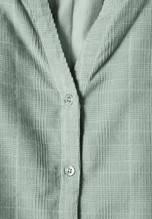 Corduroy splitneck blouse w em