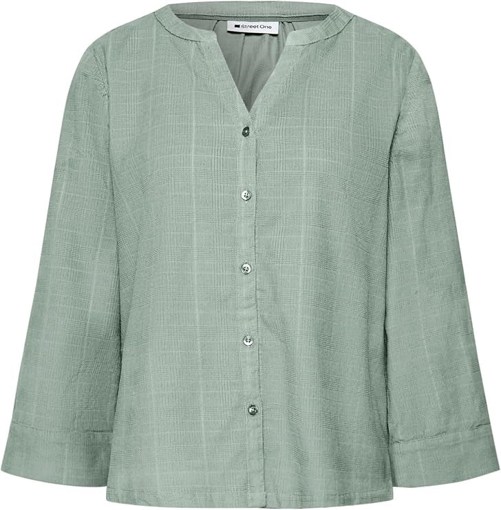 Corduroy splitneck blouse w em – Eucalyptus Green 