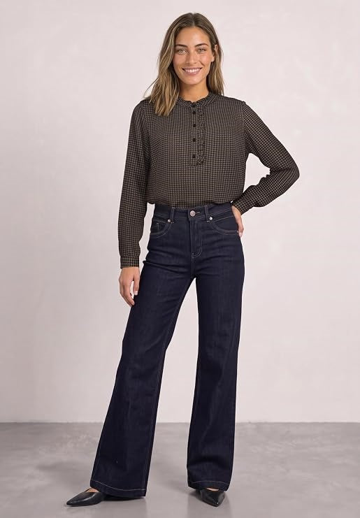 Tunic blouse w ruffle details – Sanded Amber 