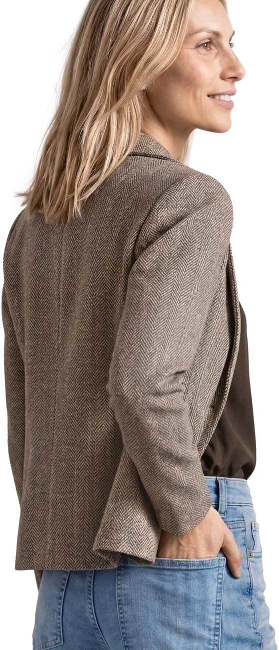 QR Dessin Basic Blazer – Saddle Brown 