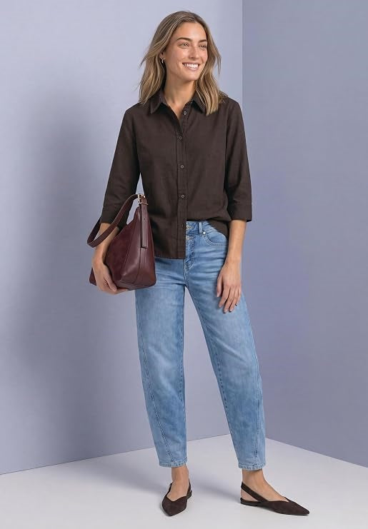 LTD QR Corduroy Mix shirtcolla – Black Coffee 