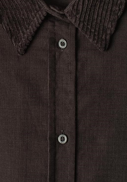 LTD QR Corduroy Mix shirtcolla – Black Coffee 