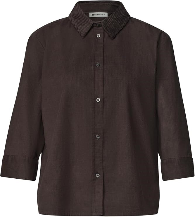 LTD QR Corduroy Mix shirtcolla – Black Coffee 
