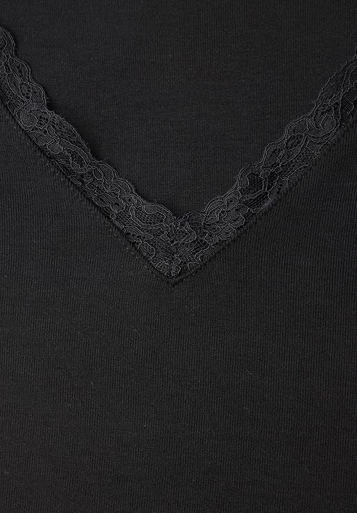 LTD QR soft shirt w.lace colla – Black 