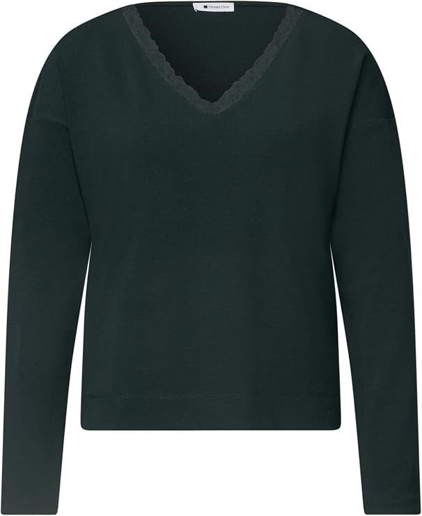 LTD QR soft shirt w.lace colla – Stormy Green 