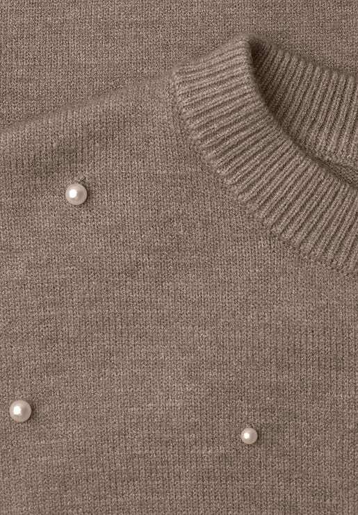 LTD_QR_3/4 sleeve sweater_bead – Sanded Amber Mel. 