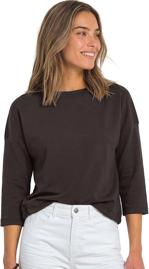 short u-boat shirt w.rib colla – Black Coffee 