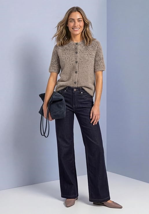 fluffy short jacquard cardi