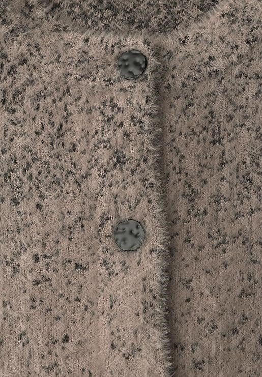 fluffy short jacquard cardi
