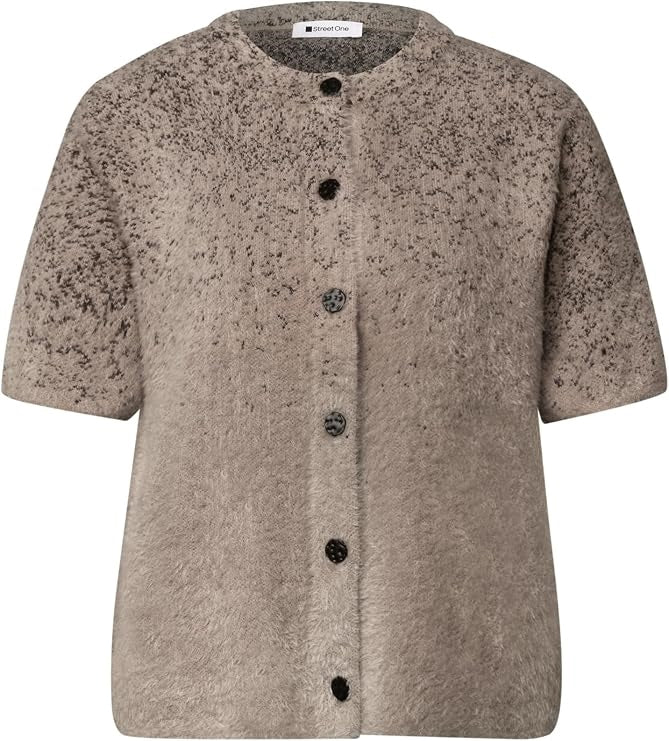 fluffy short jacquard cardi
