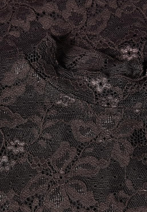 LTD QR lace turtle neck shirt – Black Coffee 