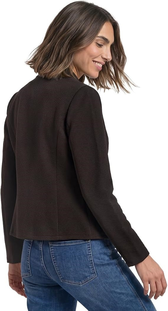 QR Structured Jersey Blazer – Black Coffee 