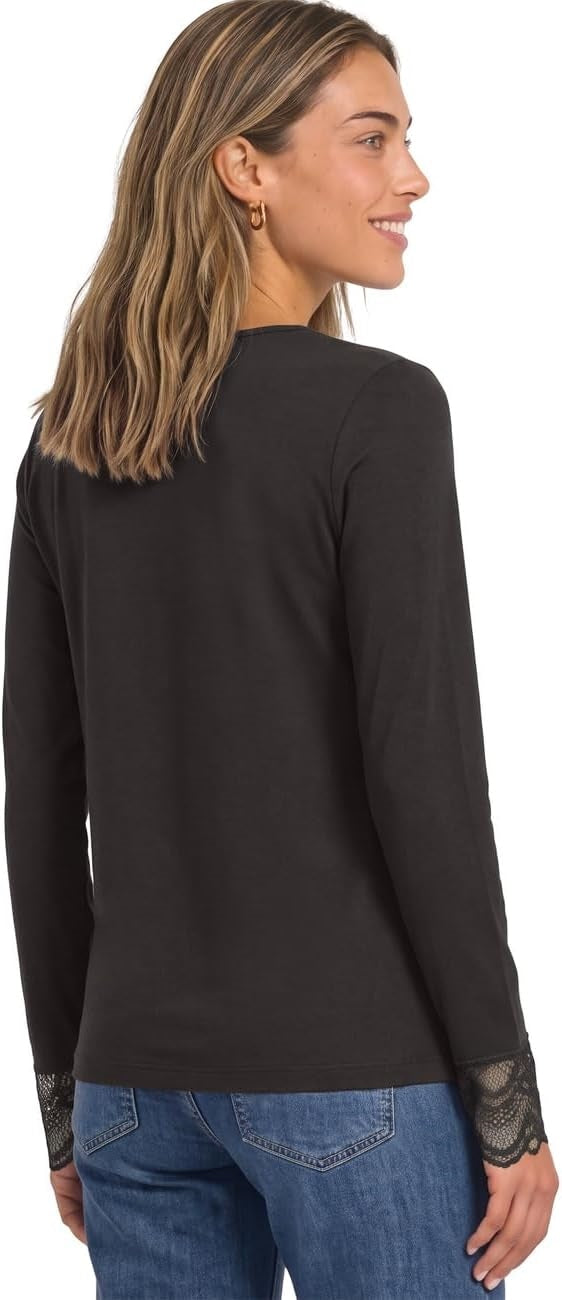 EOS_Shirt w. lace at sleeves – Black Coffee 